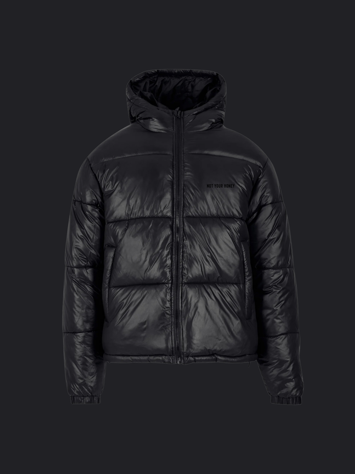 SHINE BLACK HONEY PUFFER JACKET