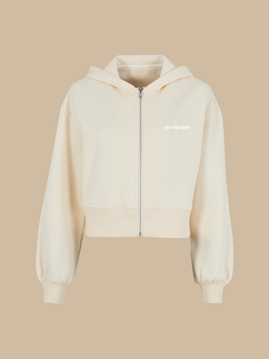 DESERT SAND HONEY CROPPED ZIP JACKET