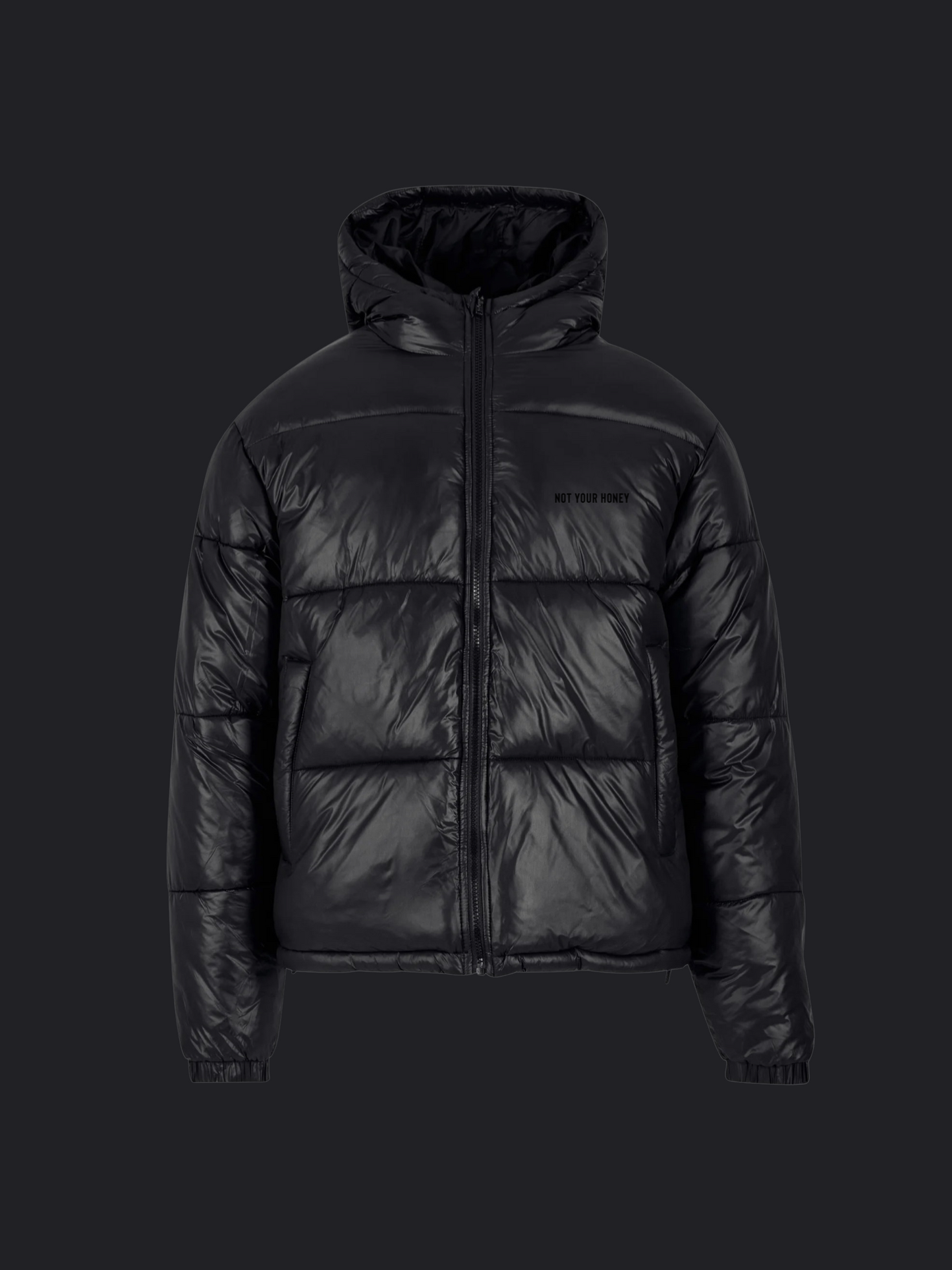 SHINE BLACK HONEY PUFFER JACKET