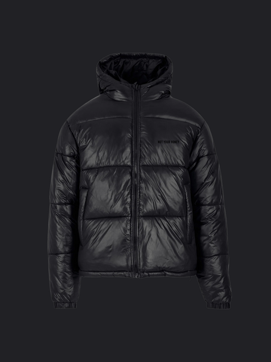 SHINE BLACK HONEY PUFFER JACKET